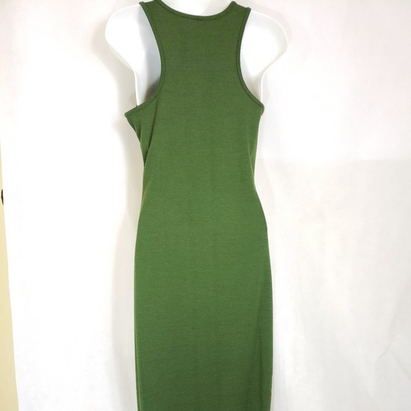 Olive green Hourglass Bodycon Midi Dress Large - Picture 5 of 6